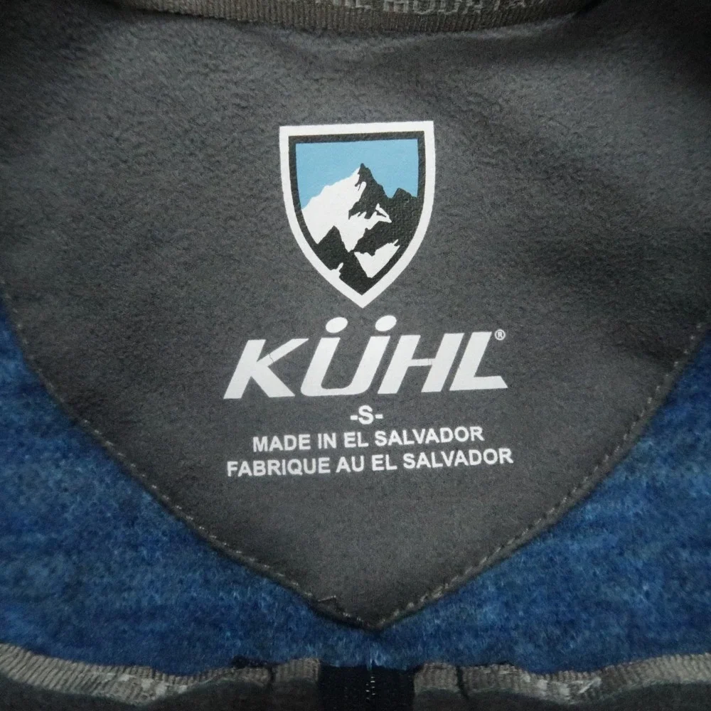 Kuhl‎ Pullover Mens Small Blue 1/4 Zip Chianti Fleece Wool Blend Hiking Jumper